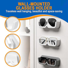 Wall Mount Sunglass Organizer Simple Space Saving Glasses Storage Box Eyewear Stand Holder for Showcase Bedroom Apartment With 2 pc Double Sided Adhesive Sticker (2 Pcs Set)