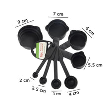 106 Plastic Measuring Cups and Spoons (8 Pcs, Black) AEROKING OVERSEAS