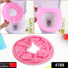 Bathroom Soft Thicker Warmer Stretchable Washable Cloth Toilet Seat Cover Pads (1pc)