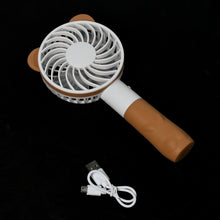 4812 Portable Bear Styled Hand Fan Rechargeable Handheld Fan For Travel , home & Office Use 