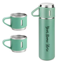 Customized/Personalized Stainless Steel Water Bottle Vacuum Flask Set With 3 Steel Cups Combo | Gifting Custom Name Water Bottle | Gifts for boyfriend/Girlfriend/Employee | 500ML |