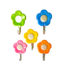 1113 Plastic Self-Adhesive Flower Shape Hooks (Pack of 5) 