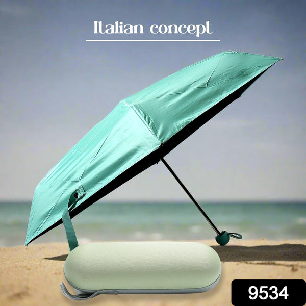 5 Fold Manual Open Umbrella With Capsule Case | Windproof, Sunproof & Rainproof with Sturdy Steel Shaft & Wrist Straps | Easy to Hold & Carry | Umbrella for Women, Men & Kids 