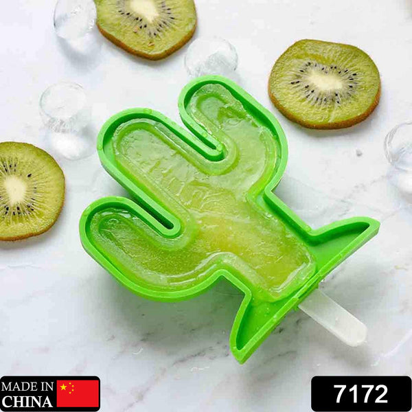 7172 Cactus Shape Mold Durable Cactus Shape Ice Cream Mould Silicone Popsicle Mold Ice Pop DIY Kitchen Tool Ice Molds 