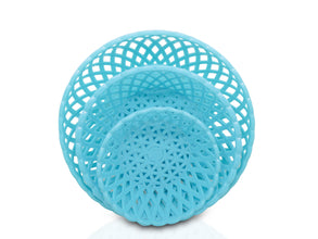 2088 Multipurpose Round Storage Plastic Basket Tray (3pcs) 