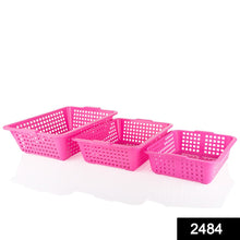 2484 Plastic Multiple Size Cane Fruit Baskets (3 Size Large, Medium, Small) 