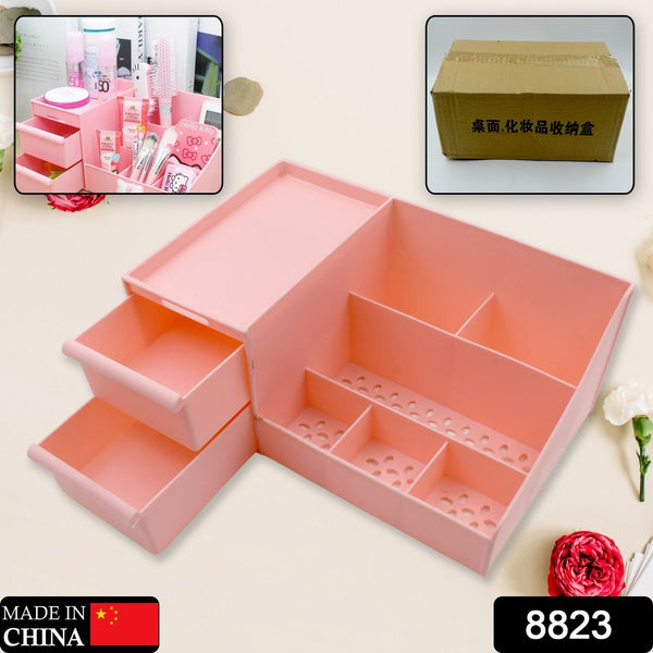 Multi Grid Plastic Desktop Storage Organizer Cosmetic Organizer with Drawer Sundries Cosmetics Box Jewelry Storage Case Display